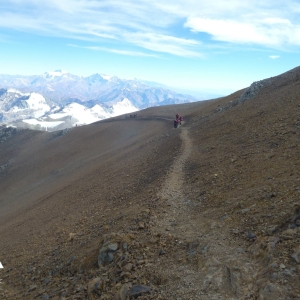 Summit Day - Exposed slopes above Independencia, a windy zone. Temperatures around -20 to -25 and wind speed about 30 kph and gusts even stronger. Any exposed skin would get frost bitten or frost nipped