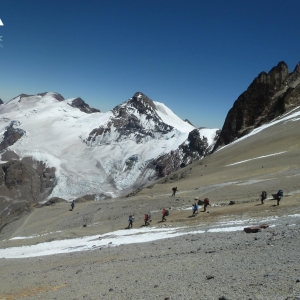 Descending on the eastern side, looking forward to the comforts at the Base camp on the east, Plaza de Mulas