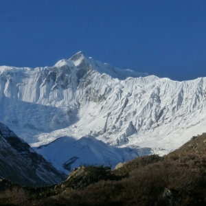 View of Chulu West from base camp. Photo Courtesy: Ade Summers