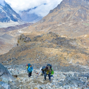 Getting up to the base camp of Mera Peak