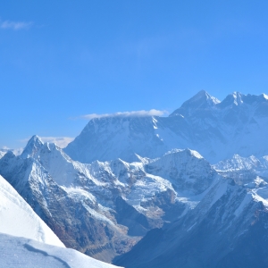 Everest massif in all it's glory from the summit of Mera Peak