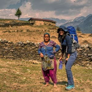 Starting the trek from the remote village in Garhwal