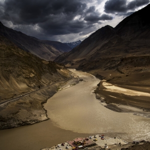 The confluence of Zanskar with Indus