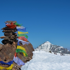 Stok Kangri seen from Matho Kangri in summer