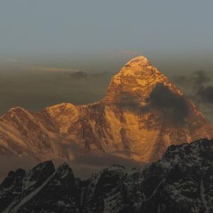 Mt.Nanda Devi at dusk from Tali campsite.