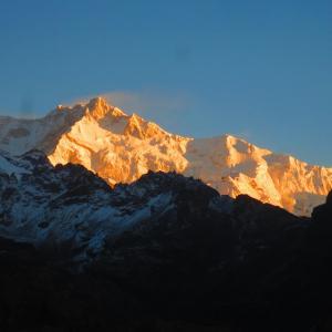 Kangchendzonga shining in the evening light