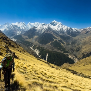 Gaining altitude as we get closer to the Bagini glacier 