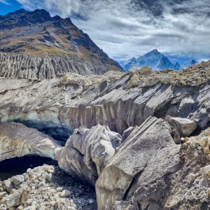 Gaumukh, the point where Ganga originates, with Bhagirathi Peak in the background. Photo - Jasmine Star