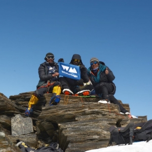 Finally at the summit, Frozen but happy :-)